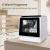 imageHAVA Countertop Dishwasher 6 Programs Portable Dishwashers with 5L Builtin Water Tank No Hookup Needed Baby Care ampamp AirDrying Function for Apartments and RVs